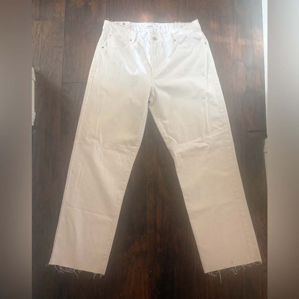 NWT Size 13 / 31. Garage Women's Pantalon Slouchy Jean Powder White